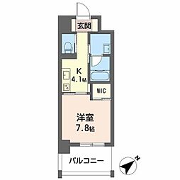VILLASION段原南 1Kの間取図画像