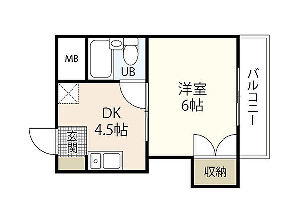 広島県広島市東区中山南1丁目(賃貸マンション1DK・2階・23.00㎡)の写真 その2