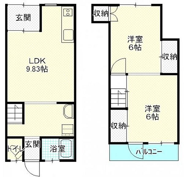 広島県広島市南区西旭町(賃貸アパート2LDK・1階・54.27㎡)の写真 その2