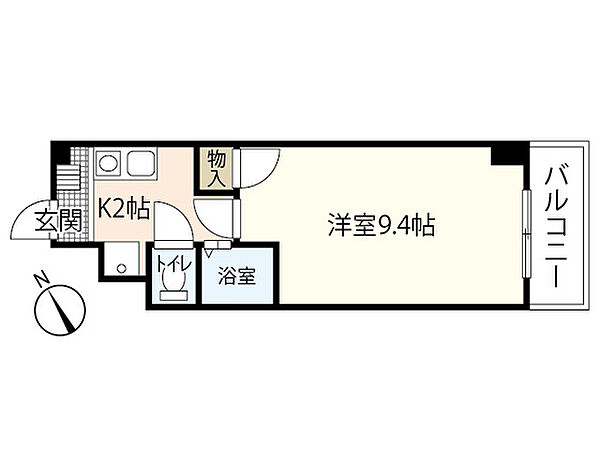 広島県広島市東区牛田新町2丁目(賃貸マンション1K・4階・26.10㎡)の写真 その2