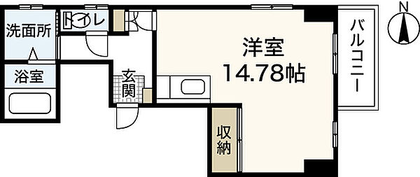広島県広島市中区富士見町(賃貸マンション1R・3階・40.74㎡)の写真 その2