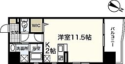 JR山陽本線 広島駅 徒歩26分の賃貸マンション 15階ワンルームの間取り