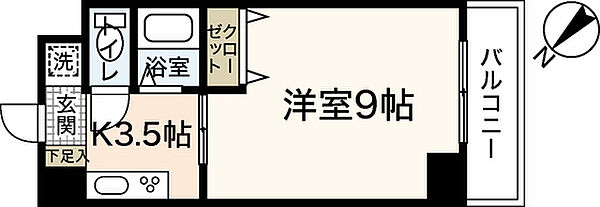 広島県広島市中区幟町(賃貸マンション1K・6階・27.20㎡)の写真 その2