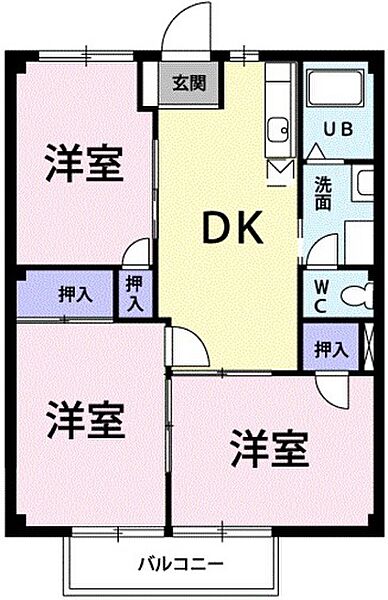 ニューシティ西本 ｜広島県広島市安佐南区緑井8丁目(賃貸アパート3DK・1階・52.17㎡)の写真 その2