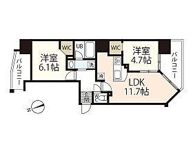 広島県広島市中区小網町（賃貸マンション2LDK・5階・50.27㎡） その1