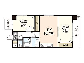 広島県広島市東区曙2丁目（賃貸マンション2LDK・7階・54.94㎡） その2