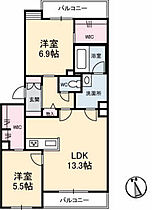 シャーメゾンフロントゲート  ｜ 広島県広島市西区南観音6丁目（賃貸マンション2LDK・2階・64.97㎡） その2