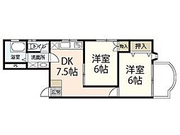 ストーリアヒカリマチ 2DKの間取図画像