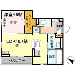 campanella江波二本松 1LDKの間取図画像