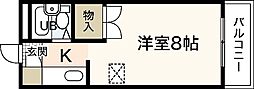 パインハウスパート2 ワンルームの間取図画像