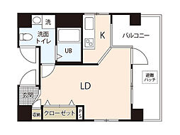 ユリ八丁堀 1Kの間取図画像