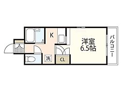 ESTATEBENEFIT5フルタ 1Kの間取図画像