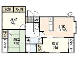 メゾンデピア 3LDKの間取図画像