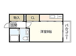 ウエストヒルズ3番館 ワンルームの間取図画像