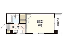 山本ビル 1Kの間取図画像