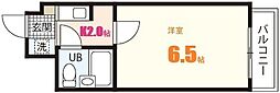 アメニティ可部 1Kの間取図画像