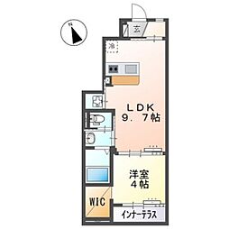 ピコットプレイス 1階1LDKの間取り