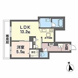 ソレムニティ 1階1LDKの間取り