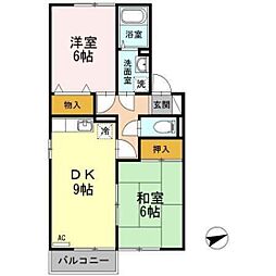 アビタシオン1 2DKの間取図画像