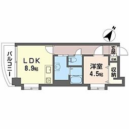 GoldCourt宝町 1LDKの間取図画像
