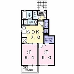 ダリエ2 2DKの間取図画像