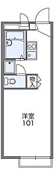 レオパレスクエスト ワンルームの間取図画像
