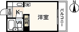 ベルパトリエ己斐中 ワンルームの間取図画像
