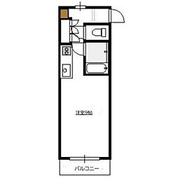 ユーリブ中央 ワンルームの間取図画像
