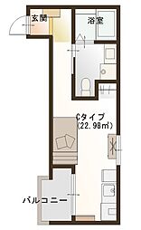 PREGO城内 ワンルームの間取図画像