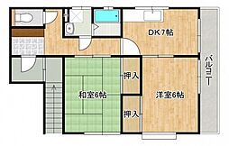 高橋コーポ 2DKの間取図画像