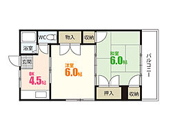 片岡ビル 2DKの間取図画像