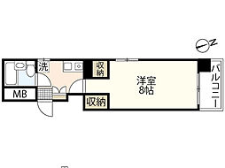 川本ビル 1Kの間取図画像