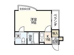 GHコート2nd 1Kの間取図画像