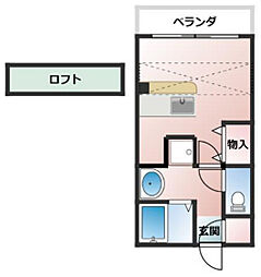 金屋町グランデ ワンルームの間取図画像