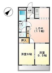 豊島ハイム 2LDKの間取図画像