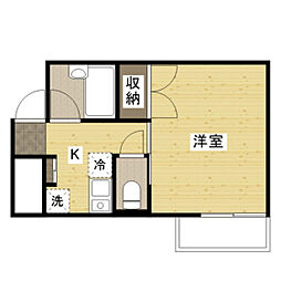 メゾン祇園ケ丘 1Kの間取図画像