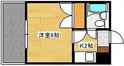 大芝グリーンコーポ 1Kの間取図画像