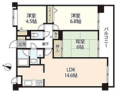 ロイヤルクリスタル井口 3LDKの間取図画像