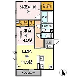 D-ROOM英 2LDKの間取図画像