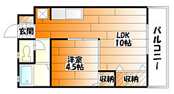 下山ビル 1LDKの間取図画像