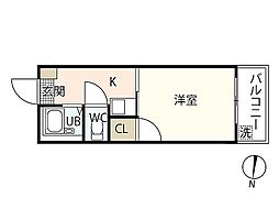 ロイヤルシティ隅の浜 1Kの間取図画像