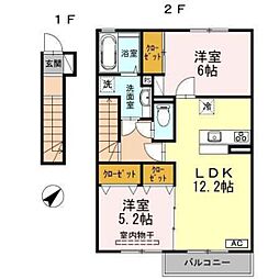 リオグランデ 2LDKの間取図画像