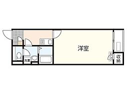 レオネクストアーク 1Kの間取図画像