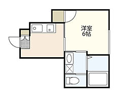 RIDERE井口 1Kの間取図画像