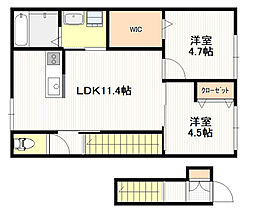 (仮称)八幡5丁目アパート 2LDKの間取図画像