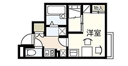 レオパレスオーブ 1Kの間取図画像