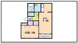 チェルシー 1LDKの間取図画像