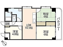 サン・シャイン 3LDKの間取図画像