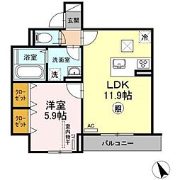 GRANDEARCHE 1LDKの間取図画像