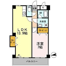 U-FLATS 1LDKの間取図画像